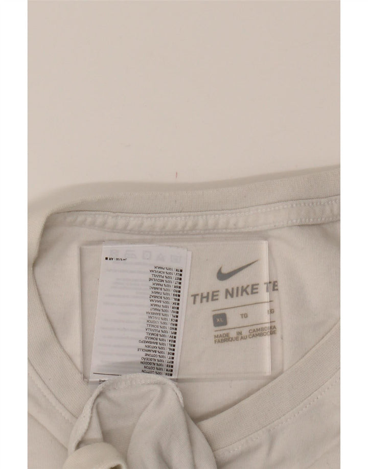 NIKE Mens Graphic T-Shirt Top XL White Cotton Vintage Nike and Second-Hand Nike from Messina Hembry 