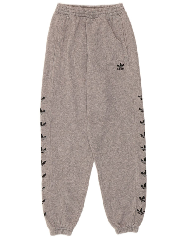 Adidas Womens Graphic Loose Fit Tracksuit Trousers Joggers UK 8 Small Grey