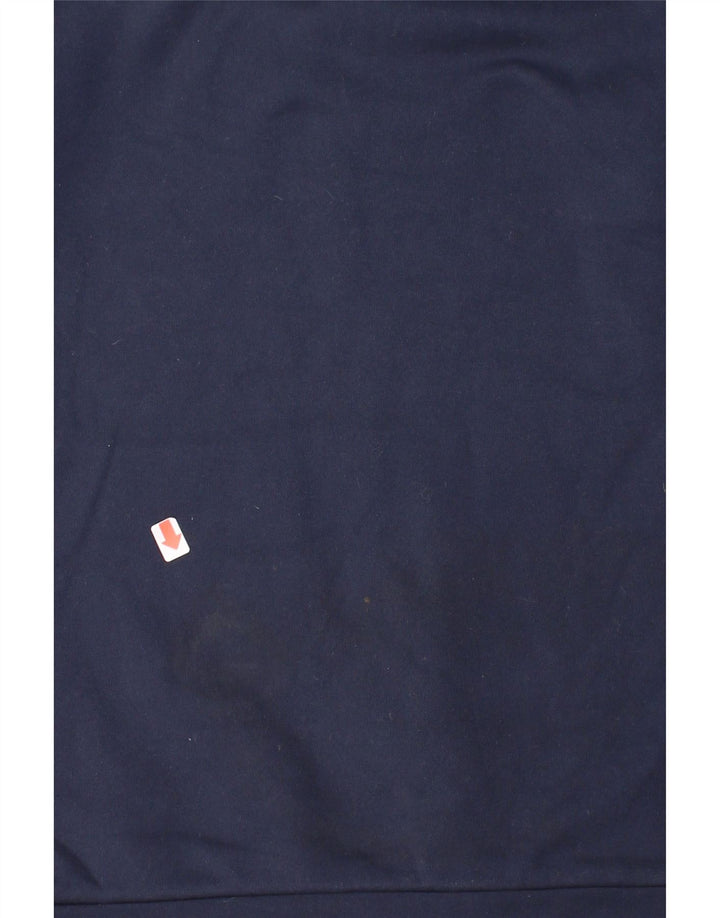 NIKE Mens Graphic Hoodie Jumper Small Navy Blue Colourblock Polyester Vintage Nike and Second-Hand Nike from Messina Hembry 