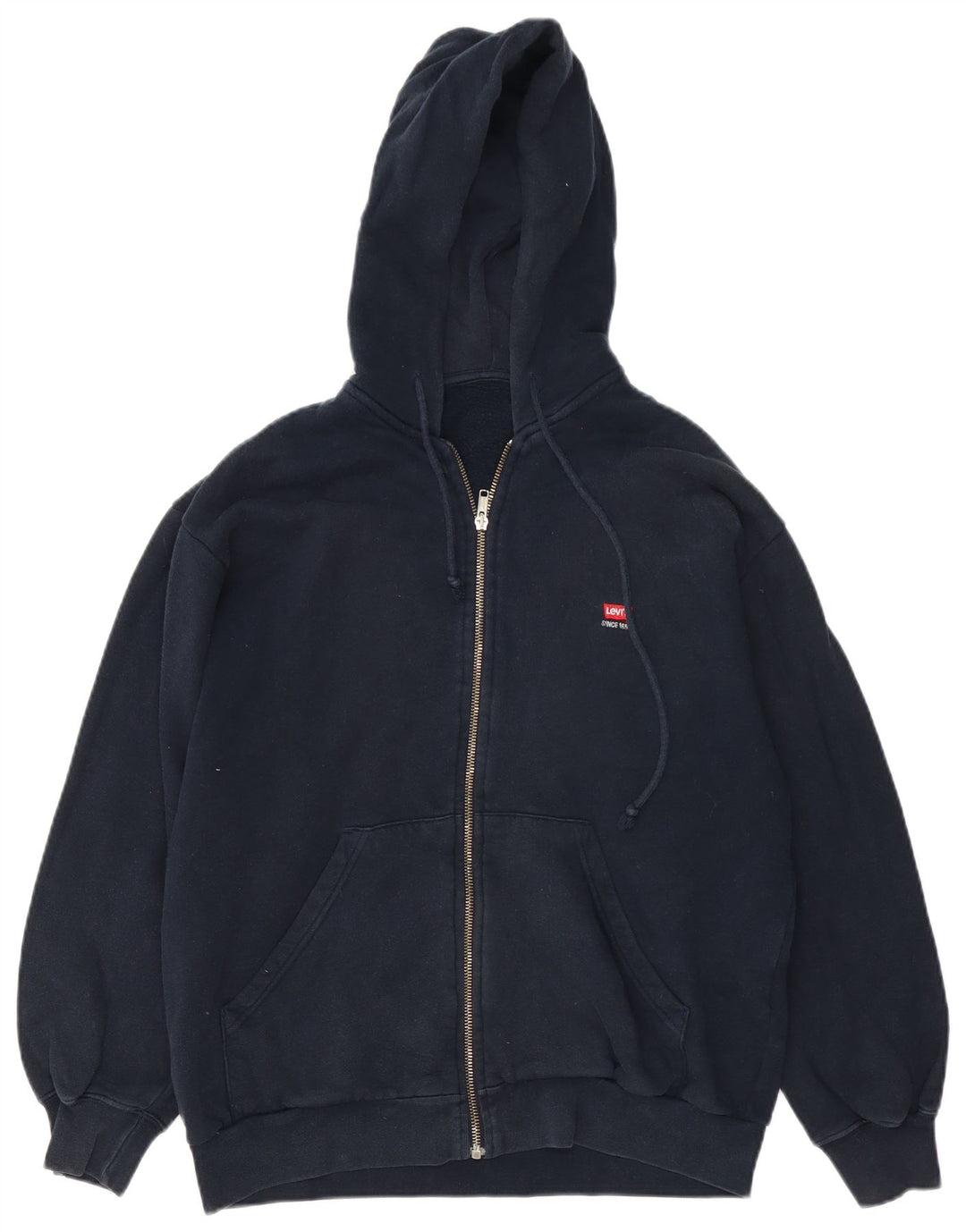 Maglione con cappuccio e zip da uomo Levi's in cotone blu navy medio