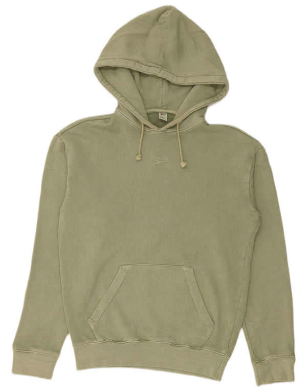 Felpa con cappuccio da uomo Reebok XS verde cotone