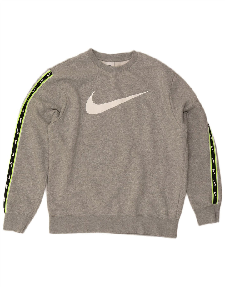 NIKE Felpa con grafica da uomo Maglione in cotone grigio medio