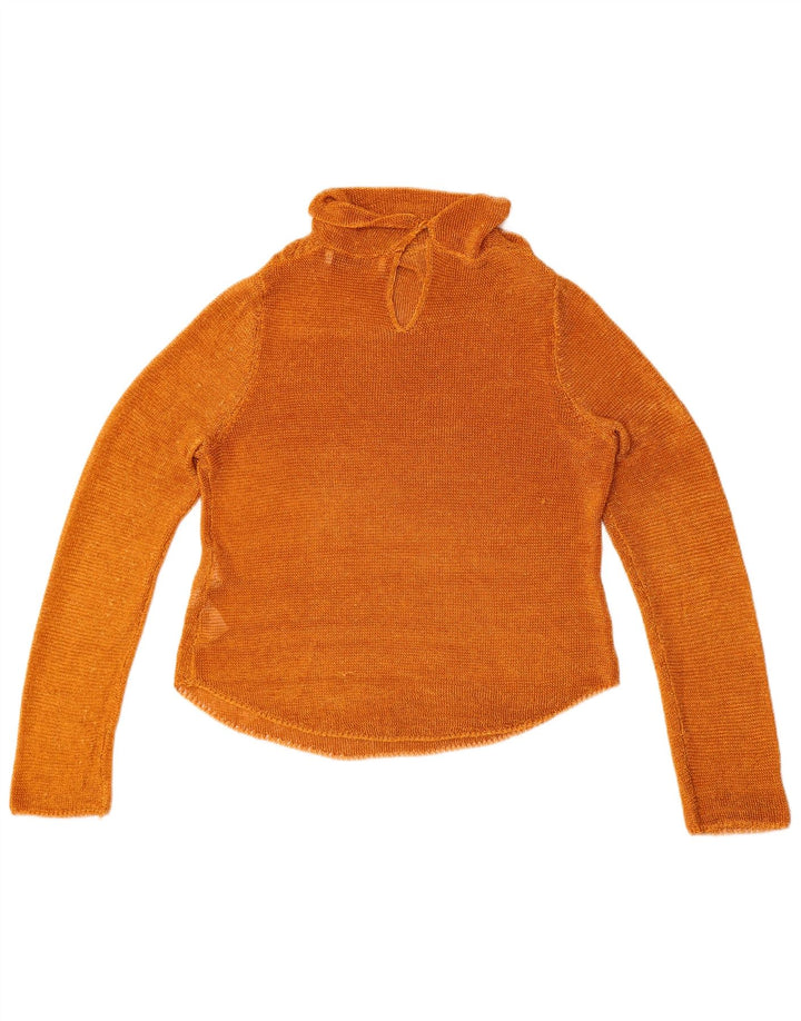 Top corto trasparente da donna Zara a maniche lunghe UK 12 Viscosa arancione medio