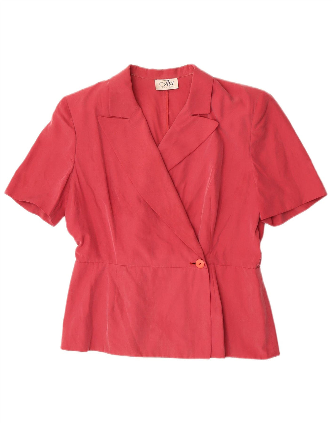 Top Cardigan Manica Corta Donna Ilia IT 46 Large Rosa Seta