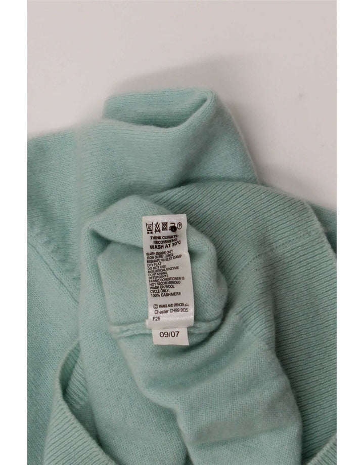 Maglione maglione a collo alto da donna Marks & Spencer UK 10 piccolo turchese