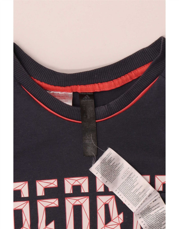 Maglietta Adidas Regular da ragazzo con grafica 13-14 anni in poliestere blu navy
