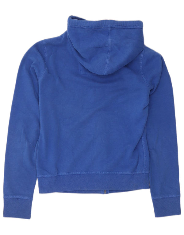 Felpa con cappuccio e zip grafica Hollister da donna UK 14 Blu medio