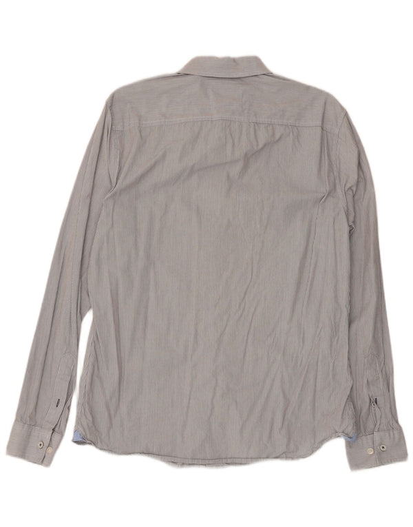 Crew Clothing Camicia slim fit da uomo in cotone gessato grigio medio