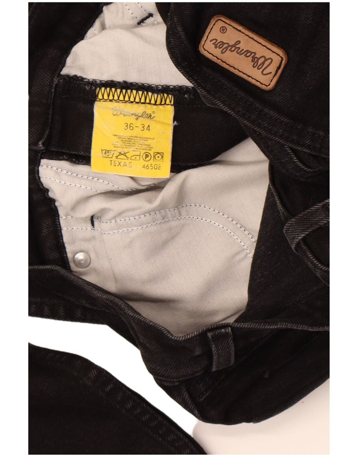 Jeans dritti da uomo Wrangler Texas W36 L34 cotone nero