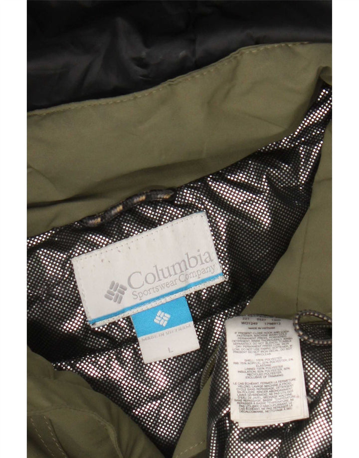 Giacca a vento con cappuccio da uomo Columbia UK 40 Large in poliestere kaki