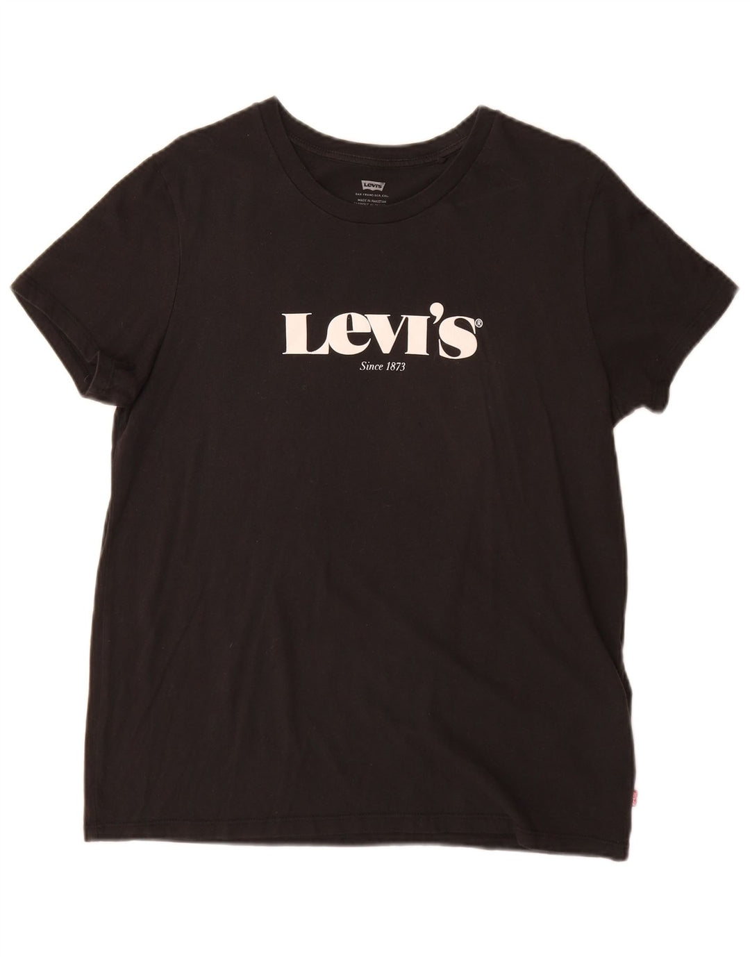 T-shirt grafica da donna Levi's Top UK 14 cotone nero medio