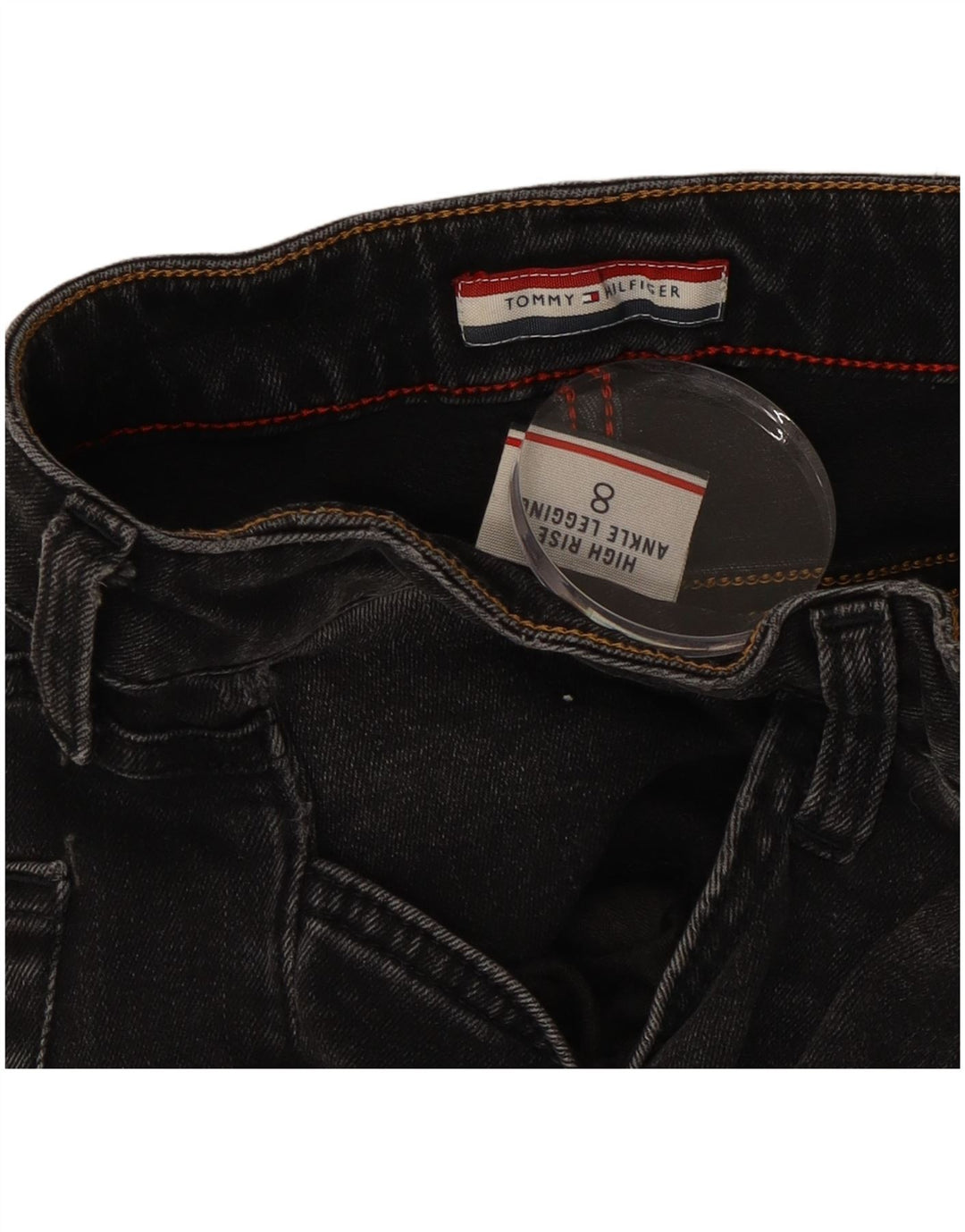 TOMMY HILFIGER Jeans skinny a vita alta da donna US 8 medi W30 L26 neri