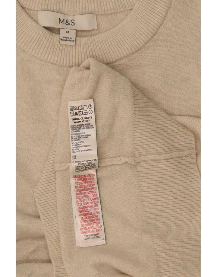Maglione maglione girocollo da donna Marks & Spencer UK 14 Beige medio