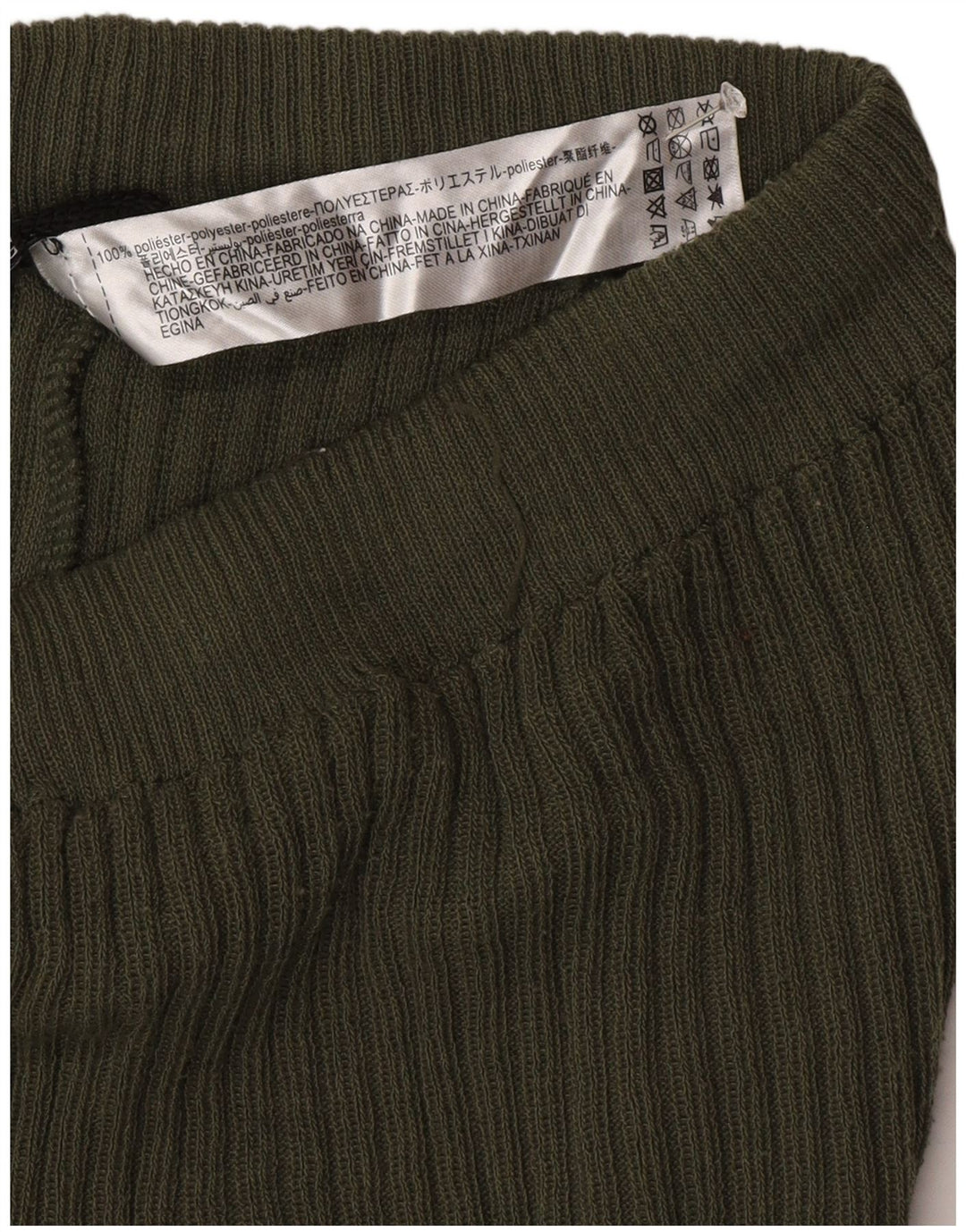 Leggings svasati in maglia da donna Zara UK 12 Poliestere verde medio