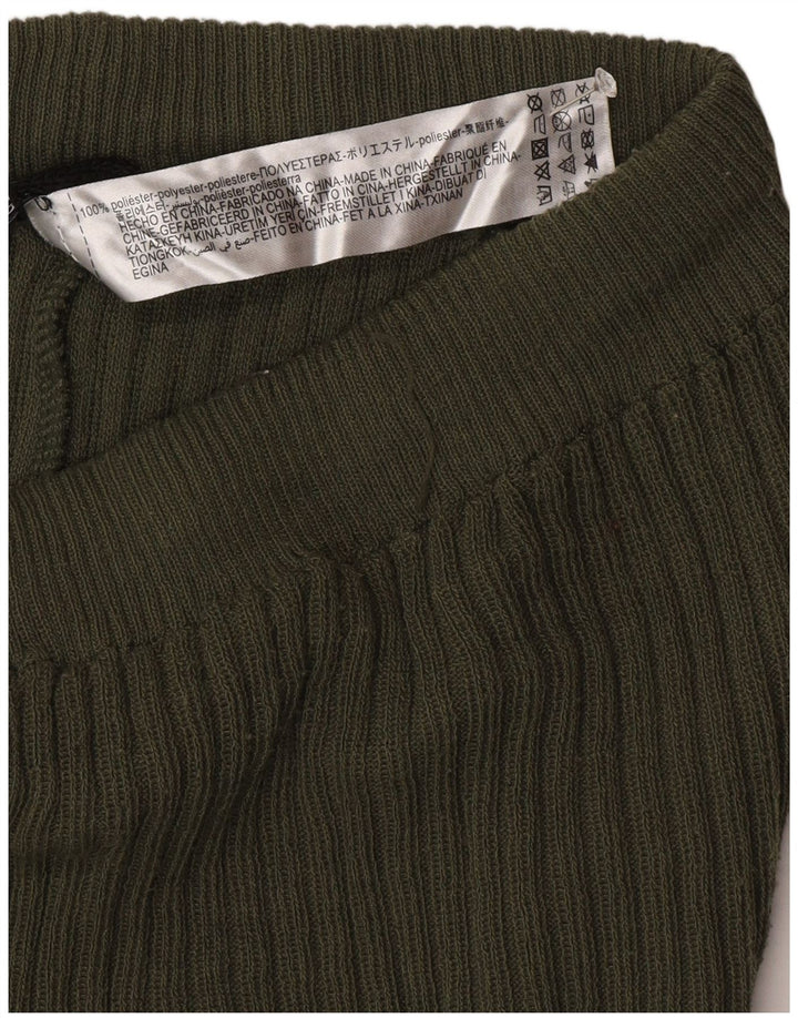 Leggings svasati in maglia da donna Zara UK 12 Poliestere verde medio