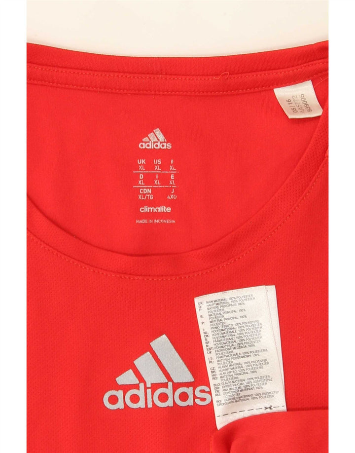 T-shirt Adidas Climalite da uomo XL rossa in poliestere