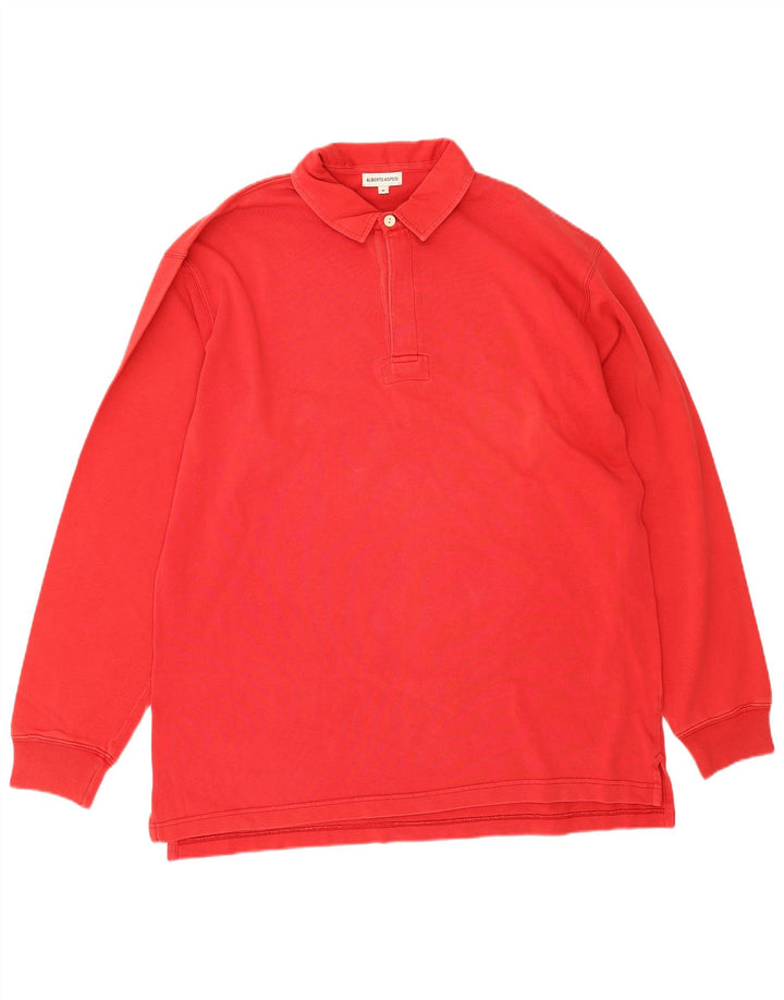 Polo Uomo Manica Lunga Alberto Aspesi Cotone Rosso Medio