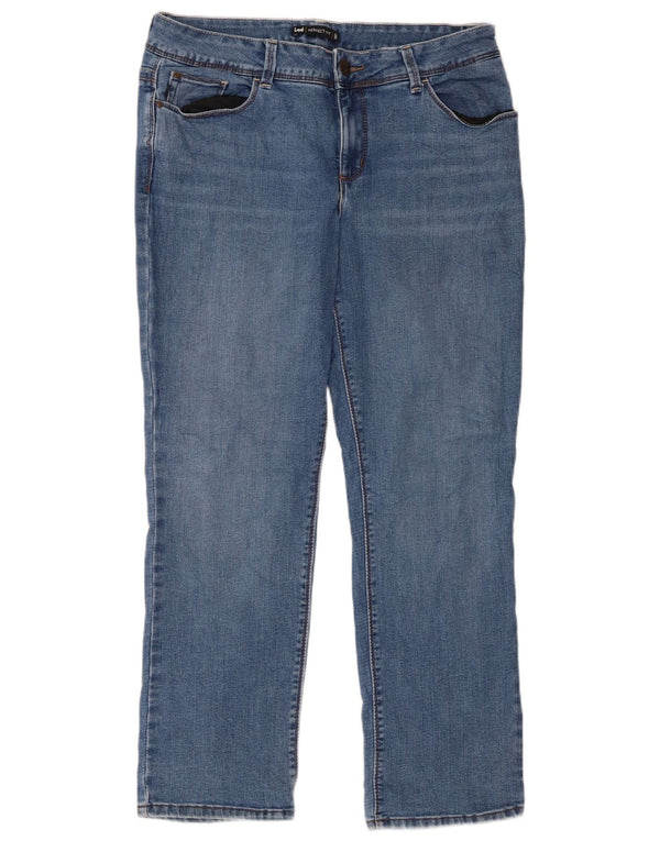 Jeans dritti Lee da donna vestibilità perfetta US 12 Large W34 L29 cotone blu