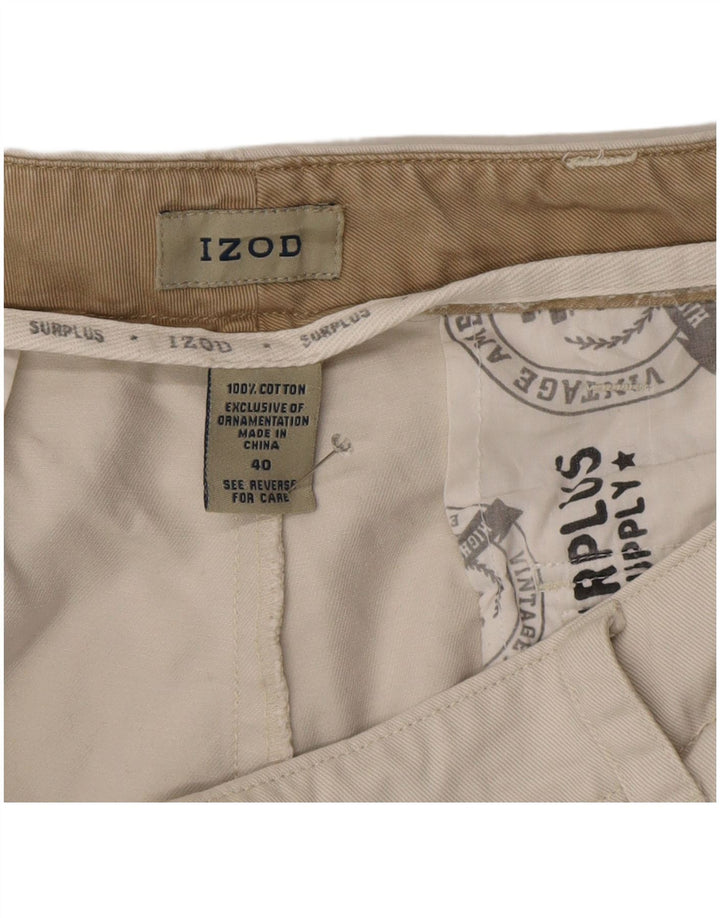 Pantaloncini cargo da uomo Izod W40 XL in cotone beige