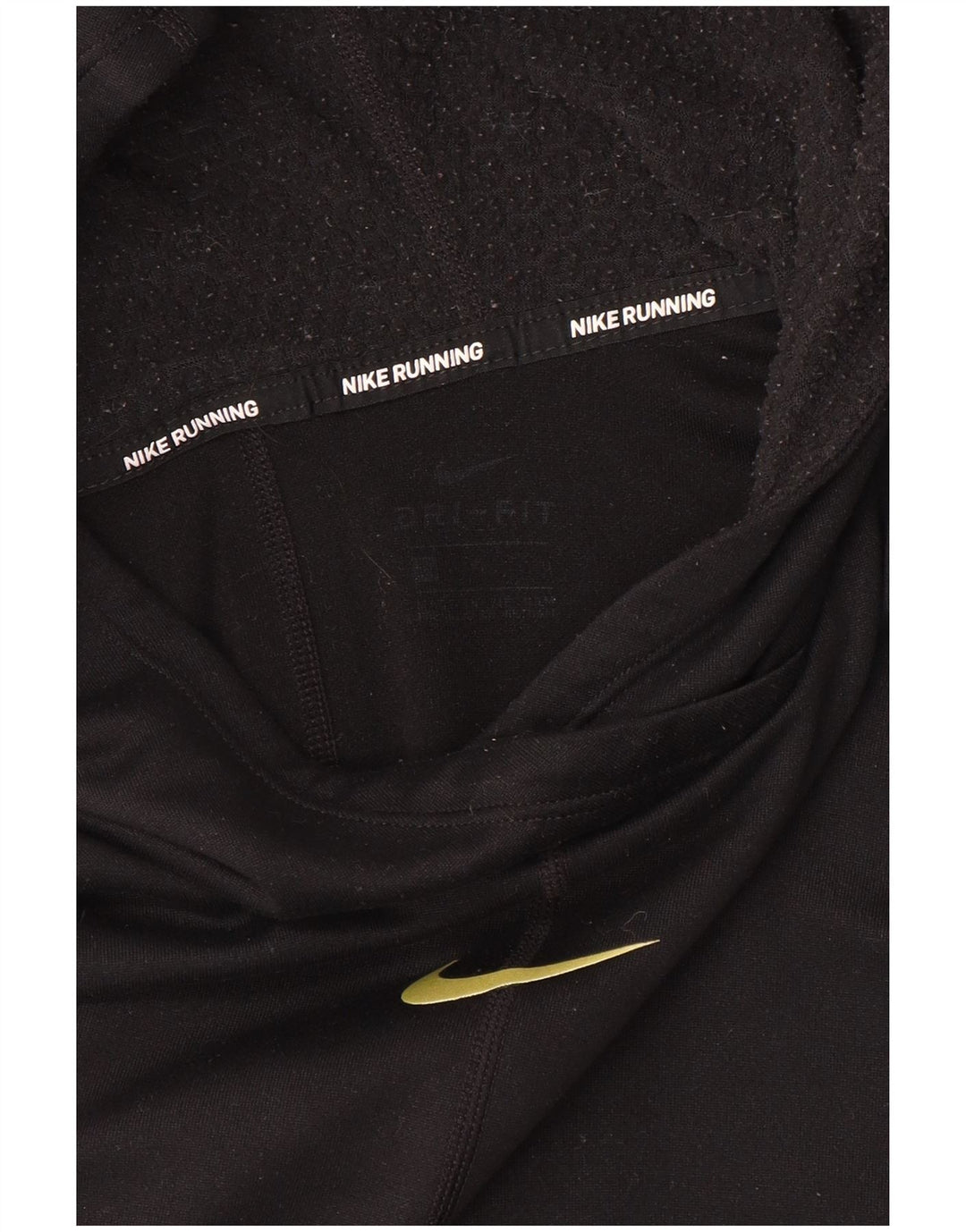 NIKE Top da corsa con grafica da donna a maniche lunghe UK 14 Medium Nero