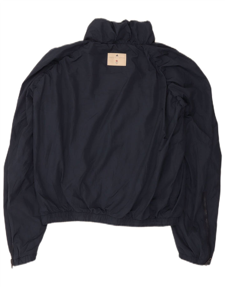 Giacca antipioggia oversize da donna Stella McCartney Adidas UK 10 Small Blu Navy