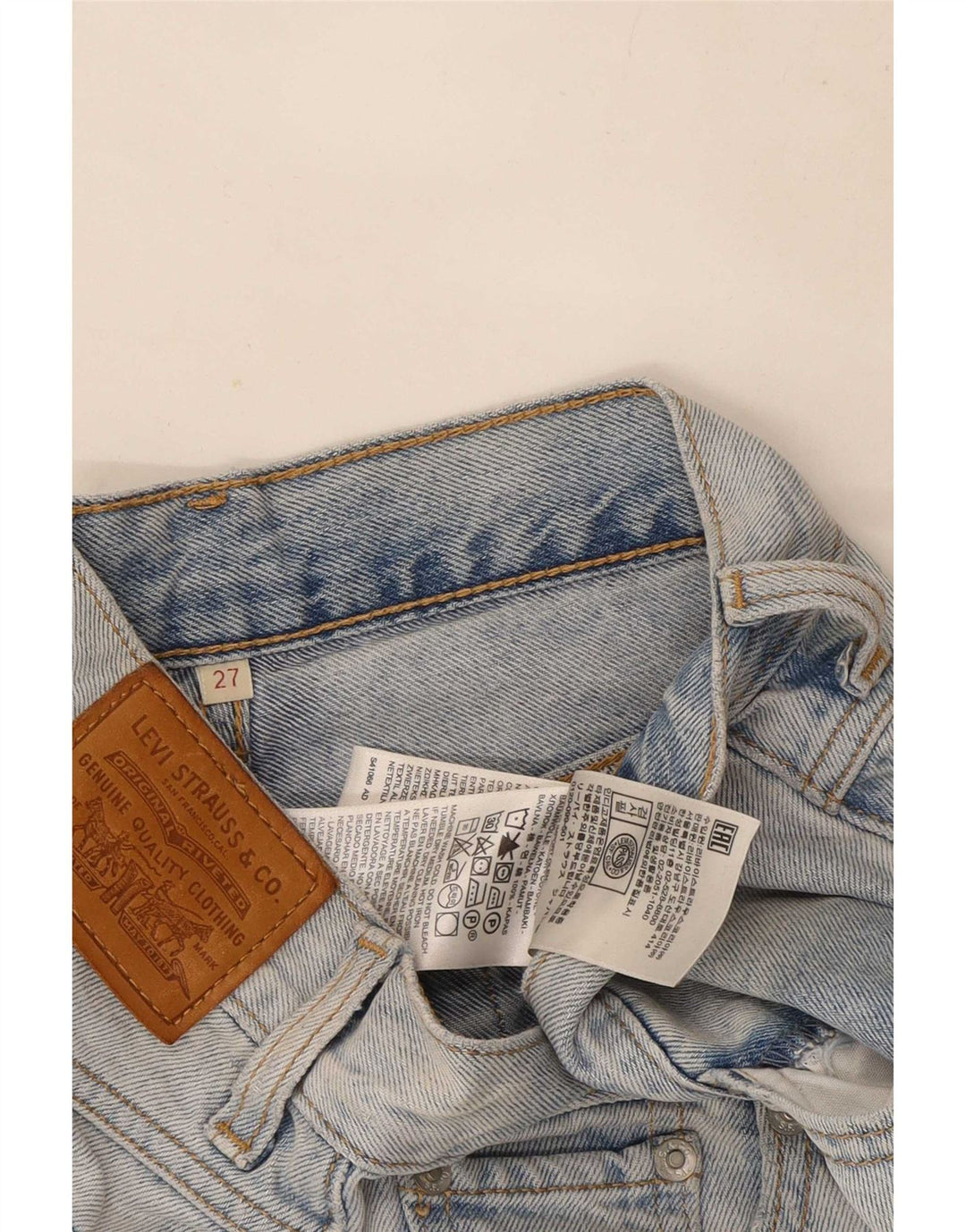 Pantaloncini di jeans da donna Levi's W27 piccoli in cotone blu