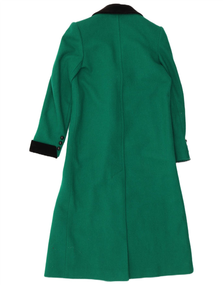 Cappotto doppiopetto da donna WINDSMOOR UK 10 piccolo in lana verde