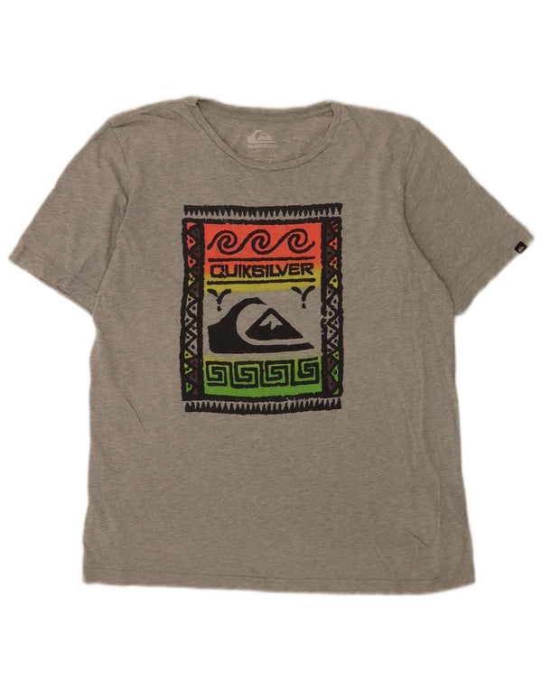 T-shirt grafica Quiksilver da bambino con vestibilità regolare, 15-16 anni, grigia chiazzata