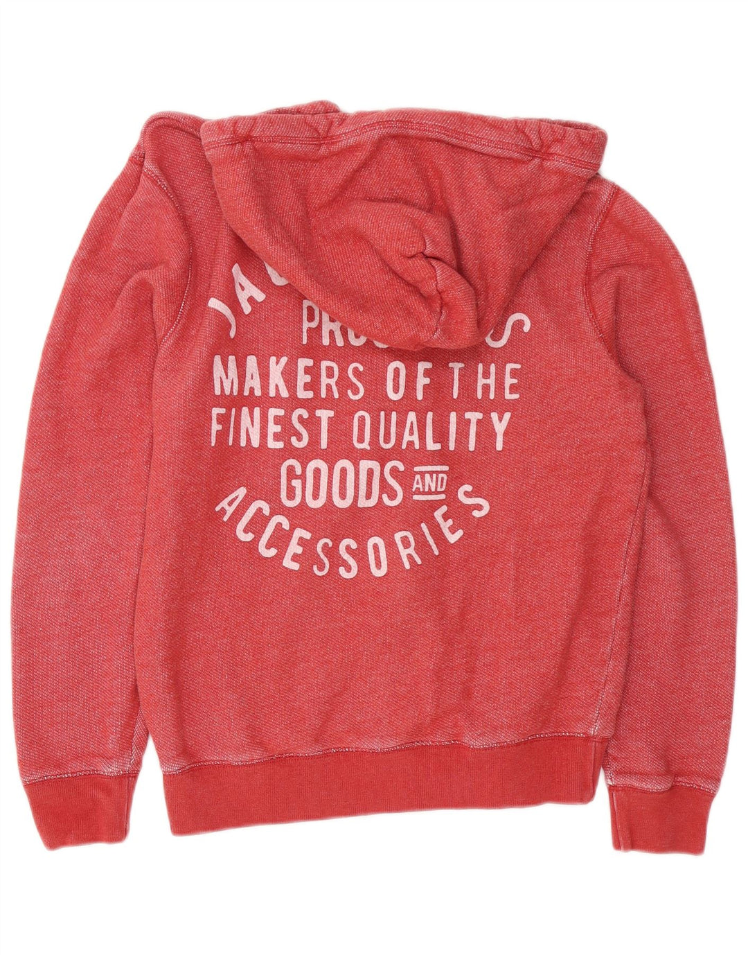 JACK WILLS Maglione con cappuccio e zip grafica da uomo in cotone rosso medio