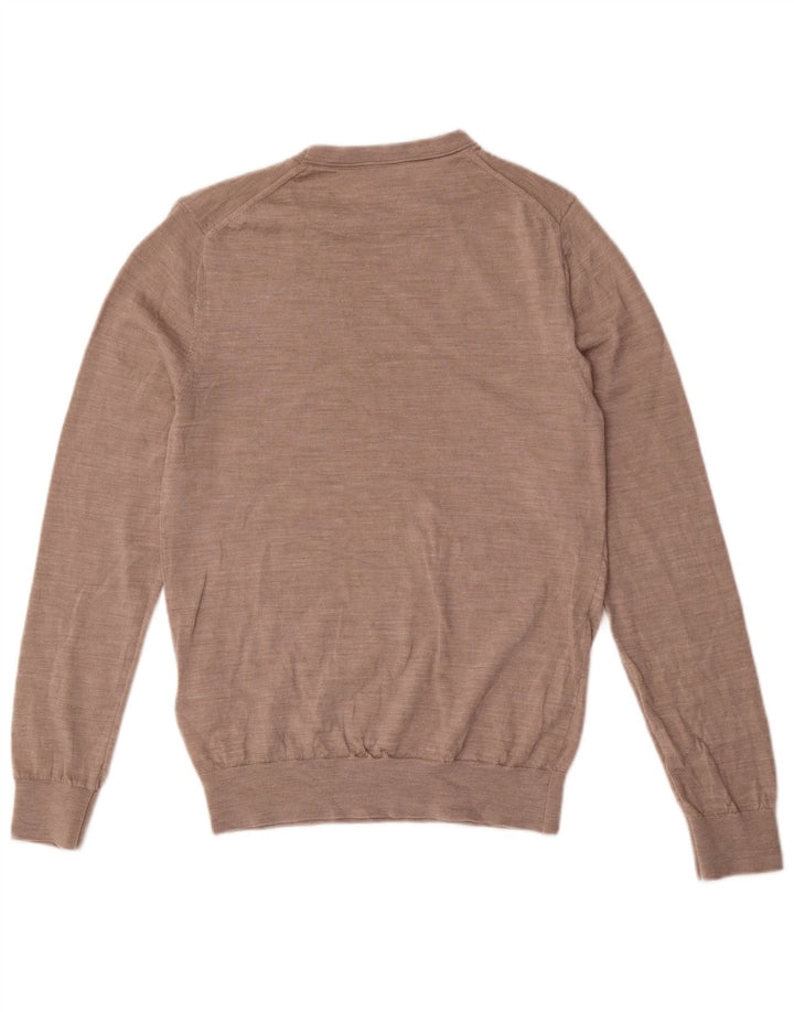 Maglione maglione girocollo da uomo Reiss in lana marrone medio