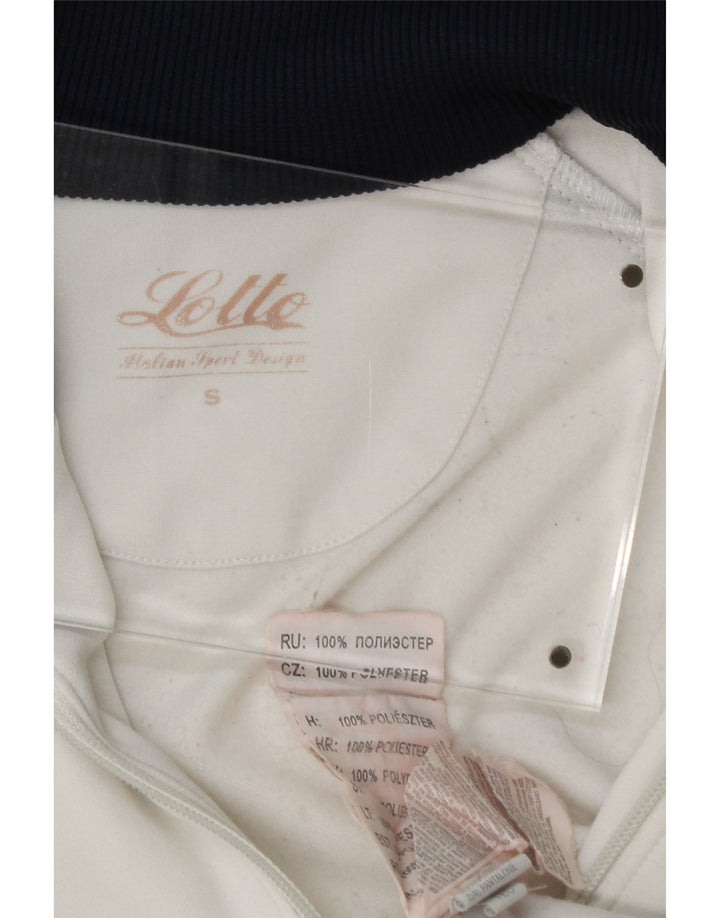 LOTTO Womens Tracksuit Top Jacket UK 10 Small White Colourblock Polyester Vintage Lotto and Second-Hand Lotto from Messina Hembry 