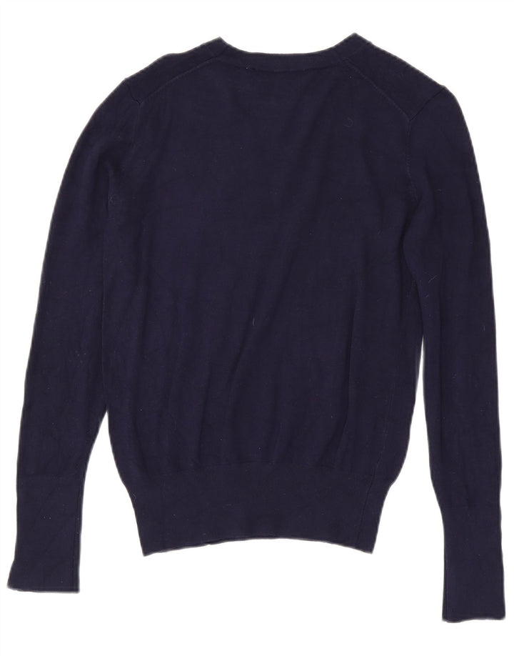 Maglione maglione con scollo a barca da donna Zara UK 12 blu navy medio
