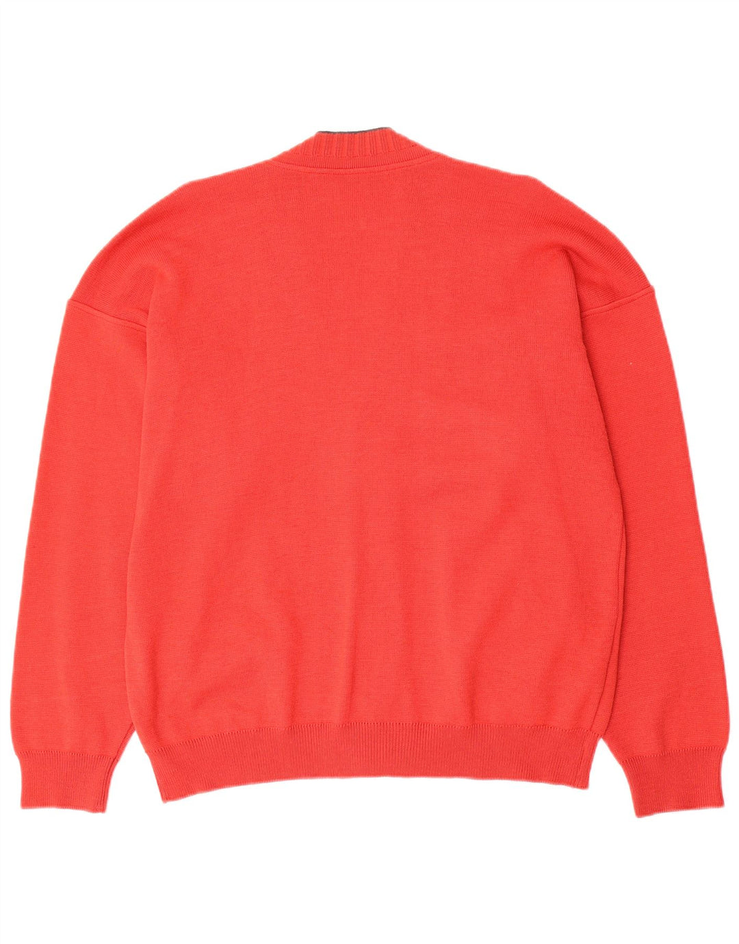 Maglione cardigan vintage da uomo IT 50 lana rossa media