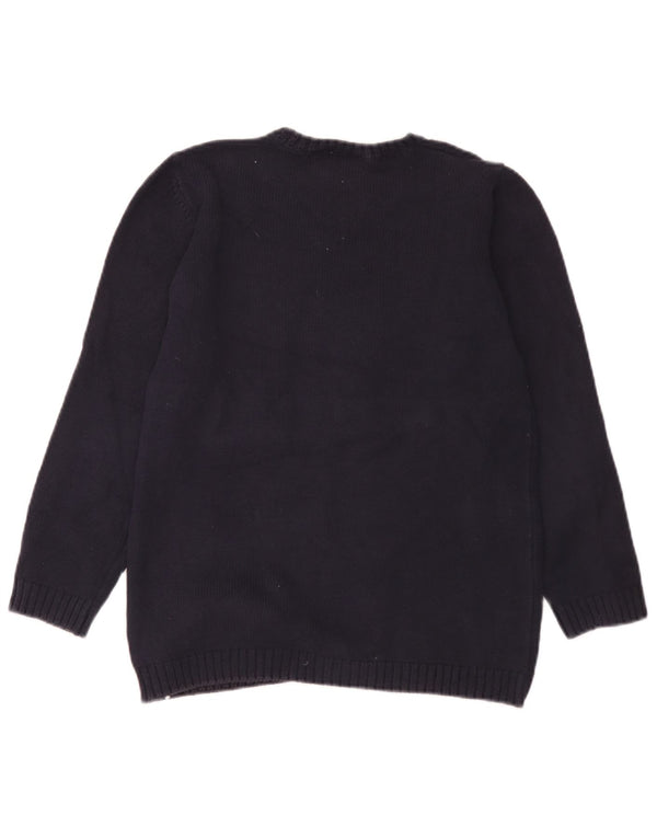 Maglione maglione girocollo da donna Marks & Spencer UK 10 piccolo blu navy
