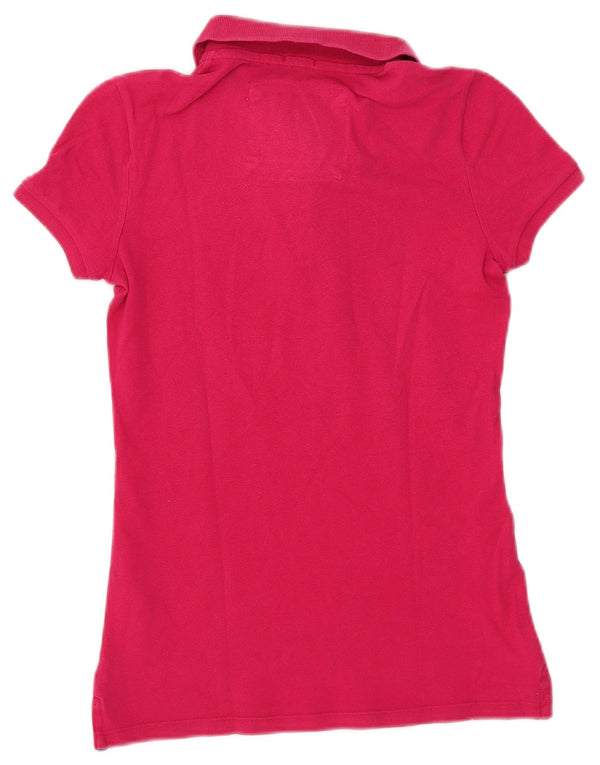 Polo da donna Abercrombie & Fitch UK 10 piccola in cotone rosa