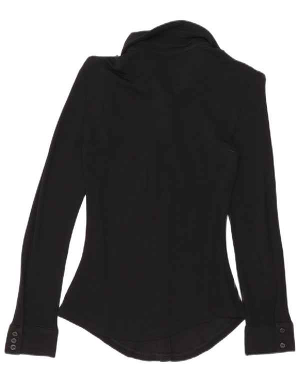 Camicia Zara Donna Camicetta UK 6 XS Nera Viscosa