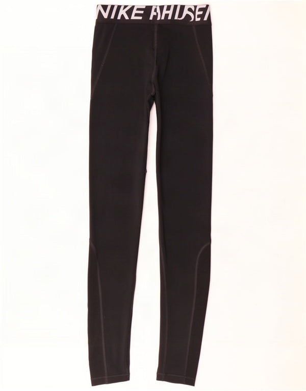 Leggings grafici Nike Dri Fit da donna UK 8 piccoli neri