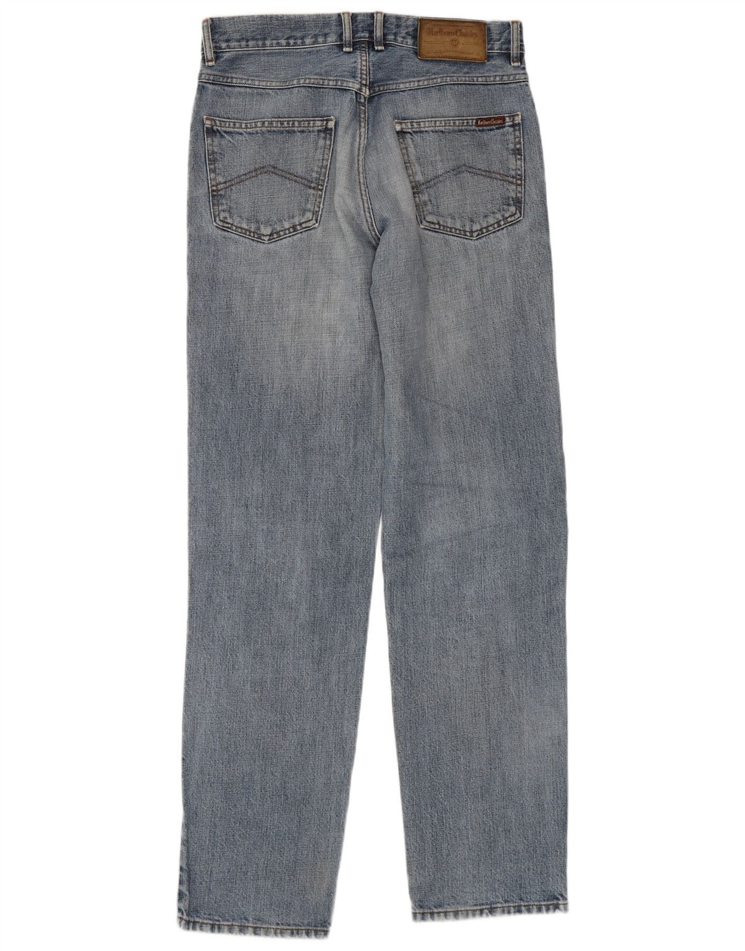 Jeans dritti invecchiati da uomo Marlboro Classics W32 L34 cotone blu