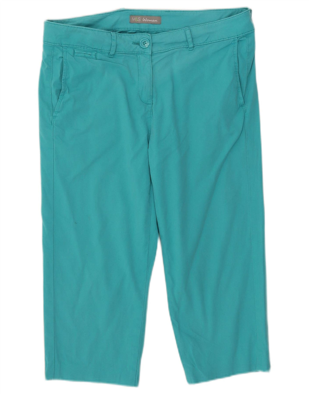 Pantaloni Capri da donna Marks & Spencer UK 10 Small W32 L18 Turchese