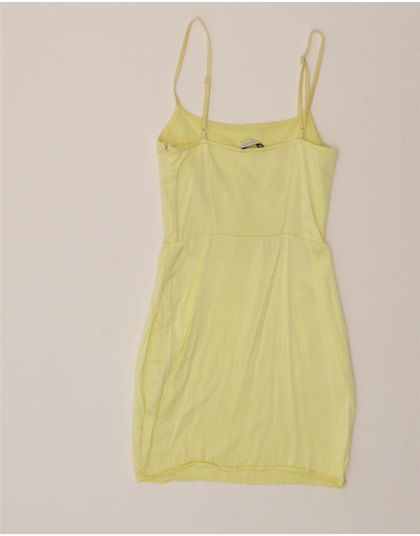 ZARA Womens Slip Dress UK 8 Small Yellow Viscose