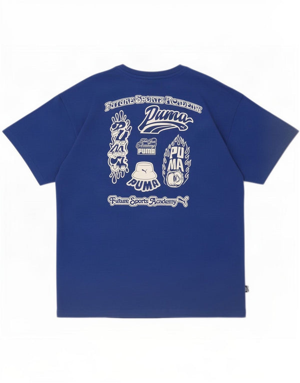 Maglietta grafica Puma da bambino 13-14 anni in cotone blu