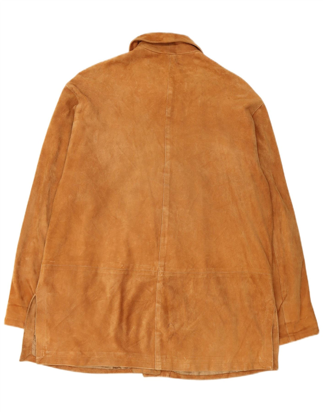 Giacca vintage in pelle scamosciata da donna IT 46 grande in pelle marrone