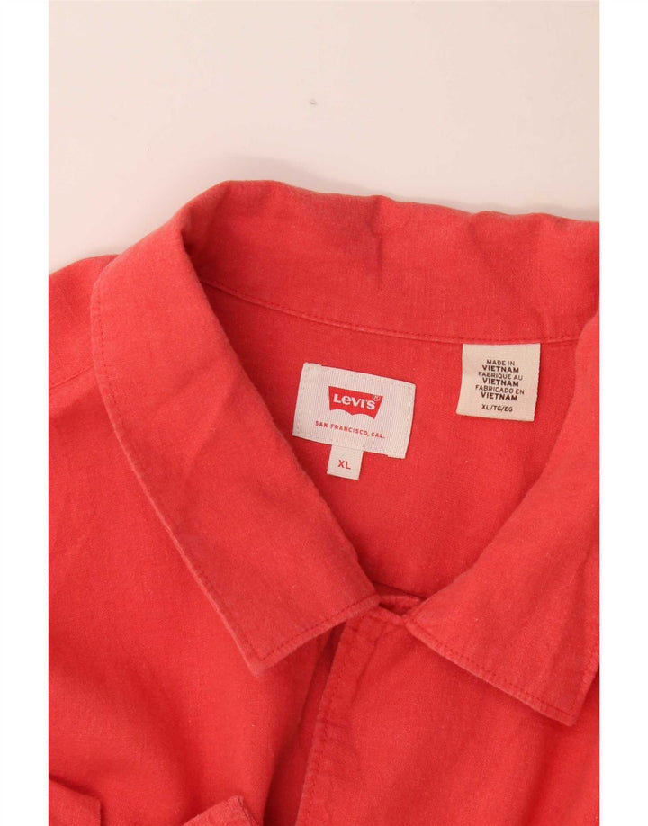 Camicia a maniche corte da uomo Levi's XL rossa
