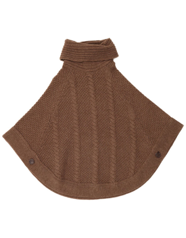 Maglione poncho oversize da donna Joules UK 10 piccolo acrilico marrone