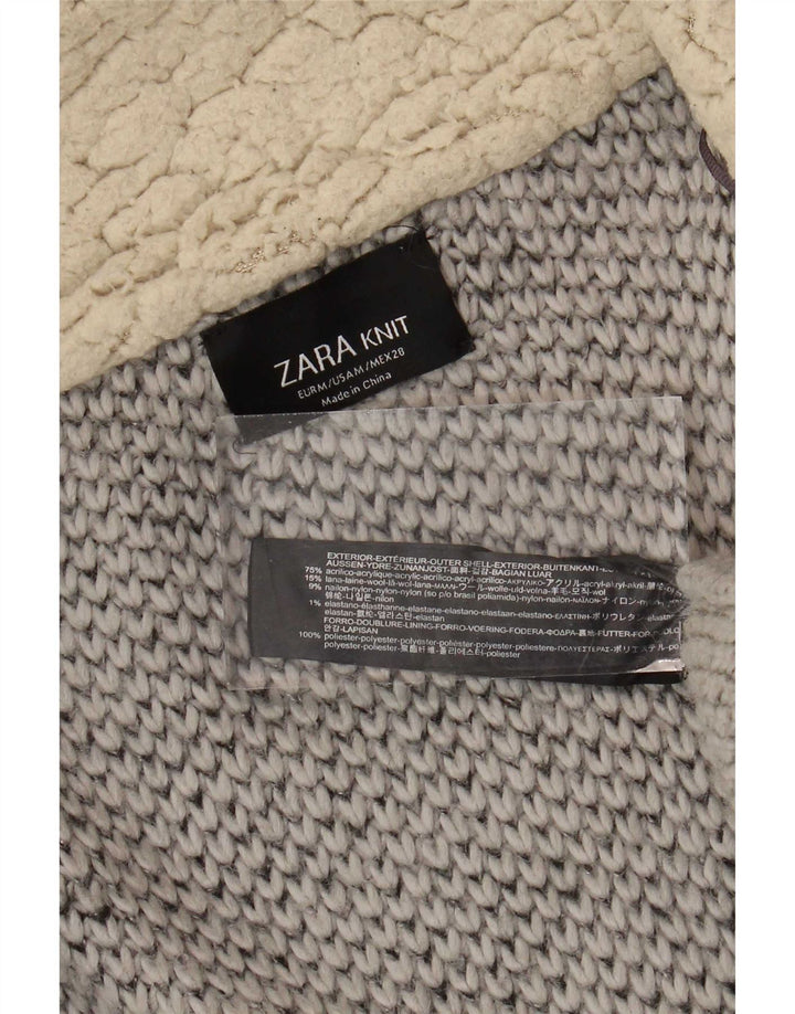 Soprabito aperto oversize da donna Zara UK 14 Acrilico color block grigio medio