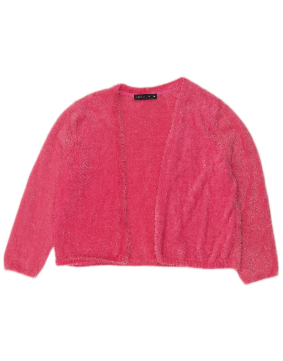 Maglione cardigan aperto corto Marks & Spencer da donna UK 12 Rosa medio