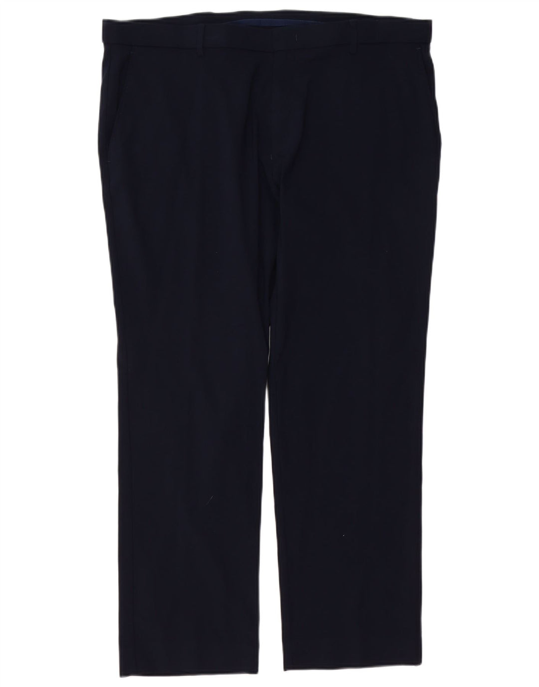 TOMMY HILFIGER Pantaloni chino dritti da uomo W38 L29 Rayon blu navy