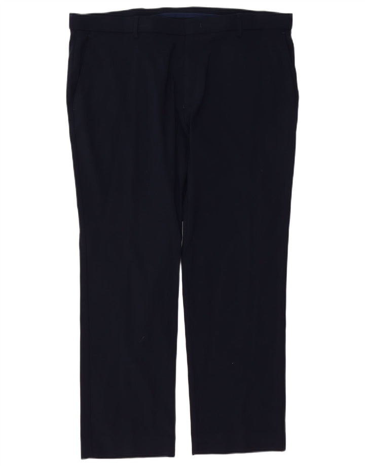 TOMMY HILFIGER Pantaloni chino dritti da uomo W38 L29 Rayon blu navy