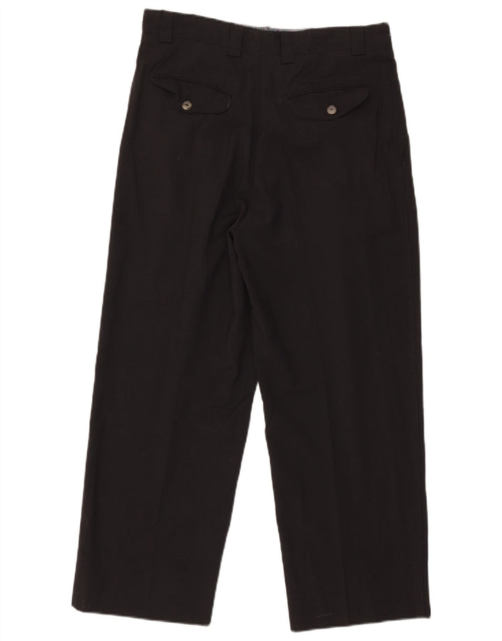 Pantaloni da abito corto da uomo vintage IT 50 Large W32 L25 poliestere nero