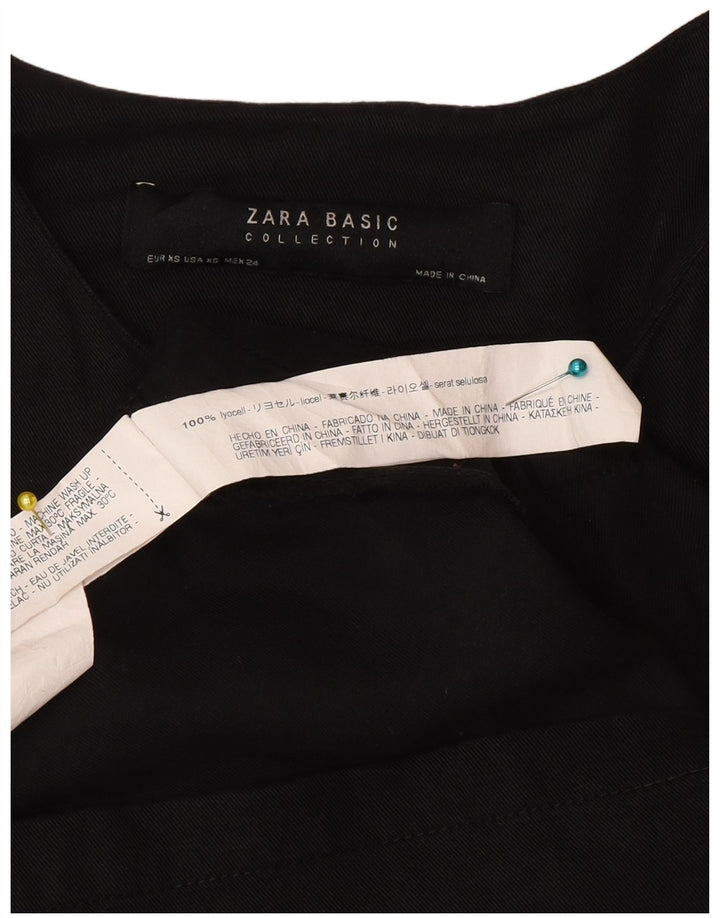 Giacca blazer con zip intera da donna Zara UK 6 XS Lyocell nero